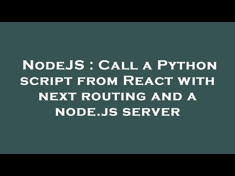Nodejs Call A Python Script From React With Next Routing And A Node Js Server