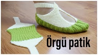 Çok kolay iki şişle örgü patik/ mektup patik / en kolay örgü modelleri / Figen Ararat