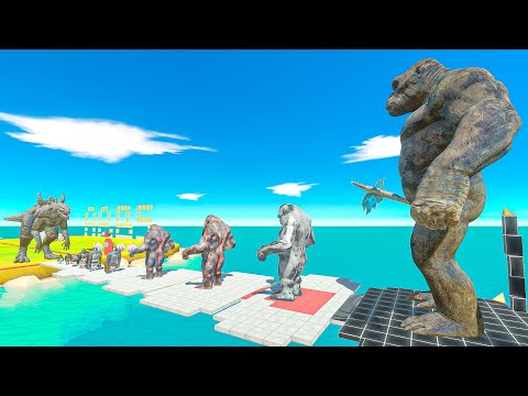Evolution of King Kong x Mutant + Infernals vs Team Zilla x Herbivores + Carnivores Dinosaurs - ARBS