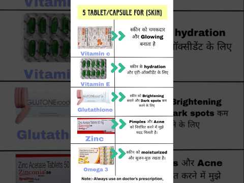 5 Best Tablets/Capsules For Skin 💊🏥|| #skincare #pharmacy #viral