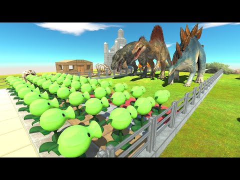 999 Peashooter vs ALL Dinosaurs - Animal Revolt Battle Simulator