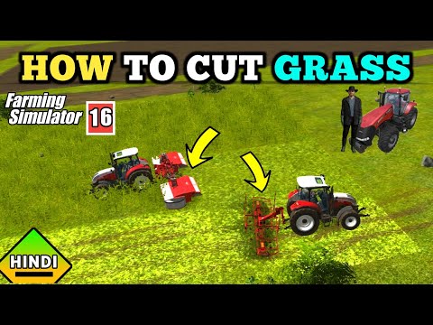 How To Cut Grass And Make Hay Bales In FS 16 || Farming Simulator 16 Gameplay