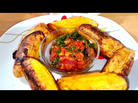 Spicy Nigerian Roasted Plantain With Pepper Sauce// Bole With A TWIST// Oven Roasted Plantain