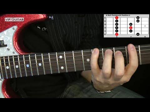 Die 5 Pentatoniken für Gitarre: "A-Moll Pentatonik Position.1" - Einfache Übung