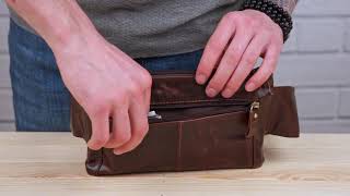 Мужская поясная сумка 14815 Vintage коричневая