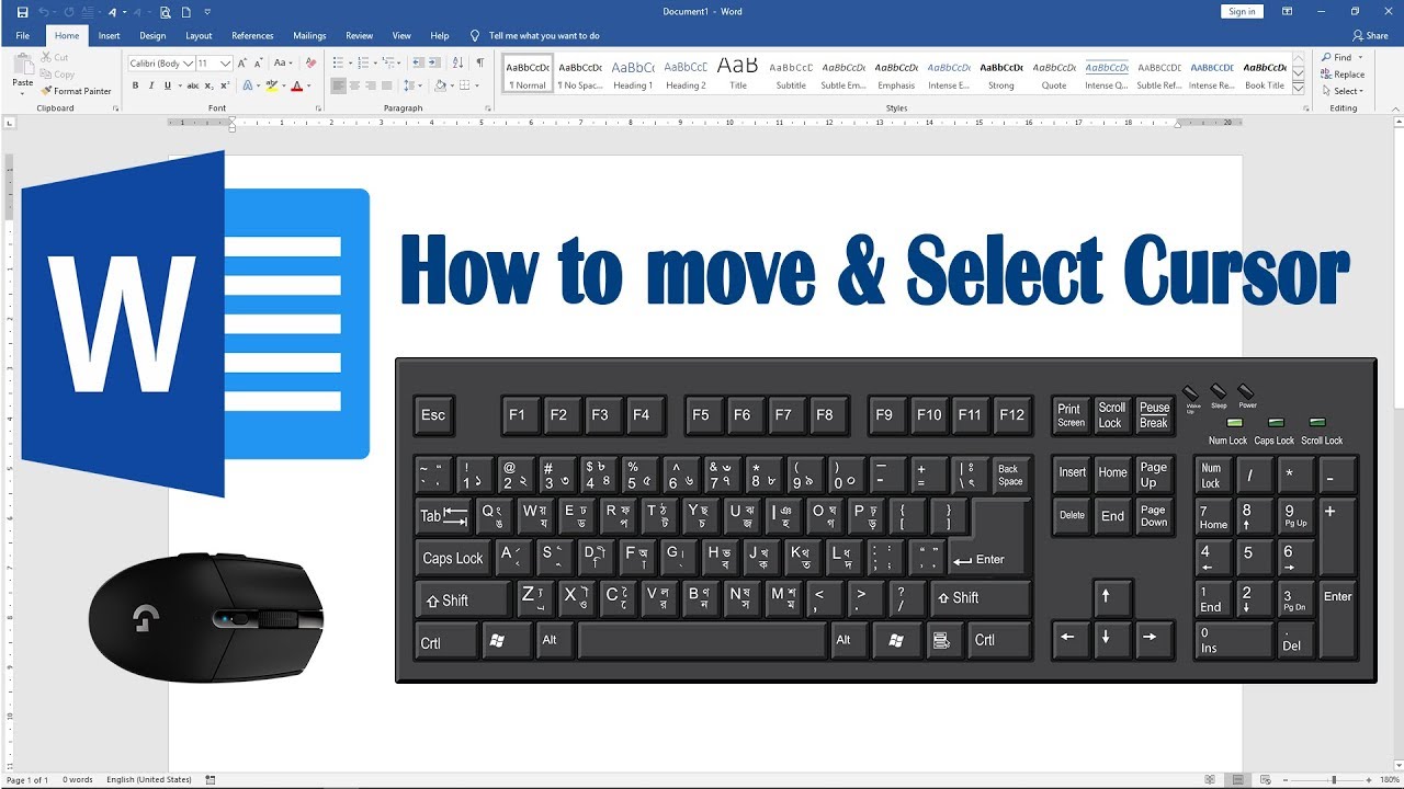 How to Move and Select Cursor in Microsoft Word