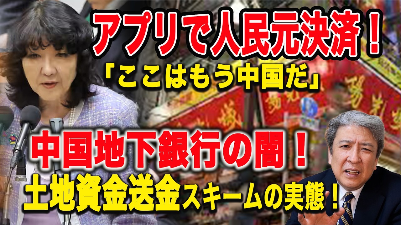 【中国侵略】「ここはもう中国だ」アプリで人民元決算！中国地下銀行の闇！土地資金送金スキームの真実！天敵、片山さつき大臣「非常に由々しき問題」中国系スマホ：アリペイ・ウィーチャットペイ決済の違法性？！