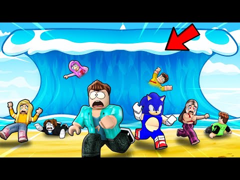 SURVIVING THE DEADLIEST MEGA TSUNAMI IN ROBLOX !!