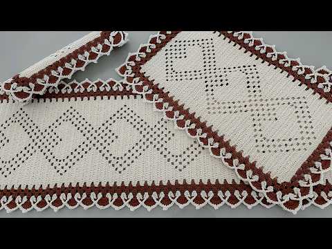 Tapete de crochê Castor Retangular com corações AULA COMPLETA