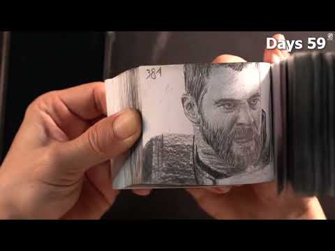 Thor VS Thanos Flipbook   100 DAYS to draw   DP ART DRAWING1080P HD