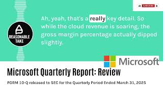 Microsoft Quarterly Report to end of March 2025: Review for Investors