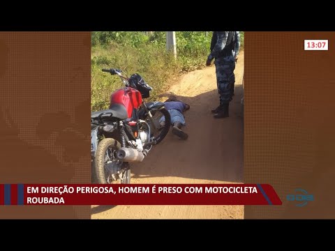 Em direcão perigosa, homem eÌ preso com motocicleta roubada 08 10 2021