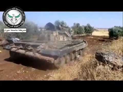 تجهيز الدبابات لاستهداف تل مطوق من قبل لواء حمزة أسد الله في إنخل في ريف درعا
