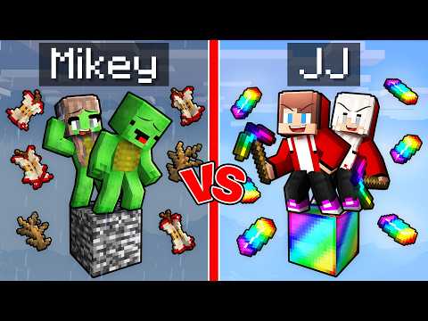 JJ and Mikey: ONE BLOCK FAMILY BATTLE in Minecraft!
