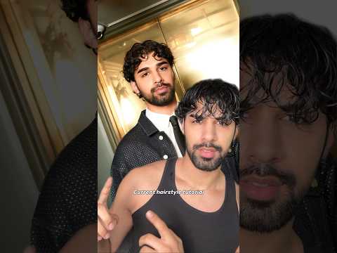 Men’s curly middle-part hair tutorial! #hair