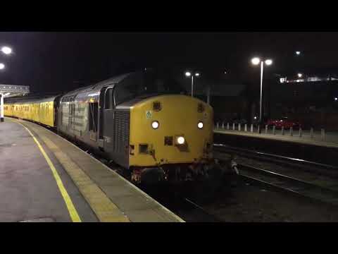 DRS class 37s 37604+37601 depart Sheffield with network rail test train
