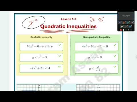 Quadratic Inequalities