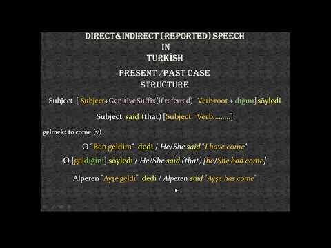 Learn Turkish-61 direct & indirect speech in Turkish