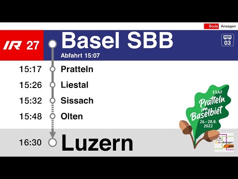 SBB Ansagen / Begrüssung | ESAF IR27 Basel SBB - Luzern