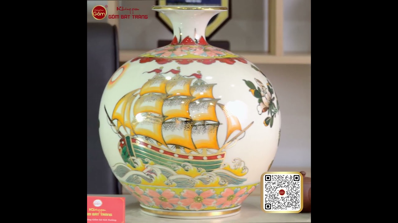 Quả Hút Lộc Thuận Buồm Xuôi Gió Tam Hạc Diên Niên Huỳnh Bảo Vẽ Vàng