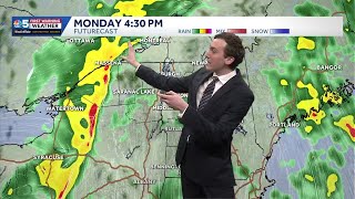 Drier Sunday, followed by a windy and rainy Monday in Vermont (03-15-26)