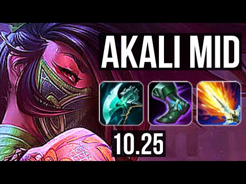AKALI vs TALON (MID) | 14/3/7, Godlike, 300+ games | KR Master | v10.25
