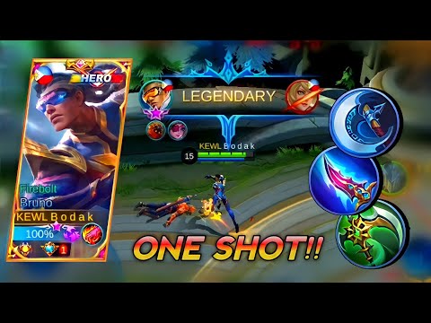 BRUNO ONE SHOT BUILD | TOP GLOBAL BRUNO BEST BUILD 2021 - MARKSMAN JUNGLE META