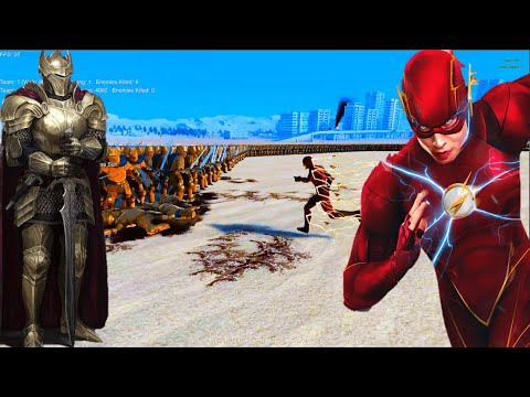 1 SUPER FLASH Vs 5.000 GOLDEN KNIGHTS  - Ultimate Epic Battle Simulator UEBS