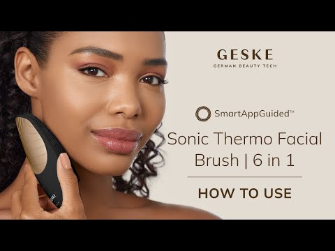 Электронная звуковая термо щетка для лица GESKE Sonic Thermo Facial Brush 6в1 midnight