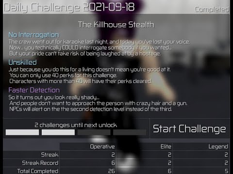 Roblox || Entry Point | Daily Challenge 18.09.´21 | The Killhouse | Legend Stealth | Duo