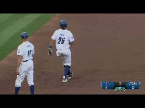 Francisco Pena singles for the Storm Chasers