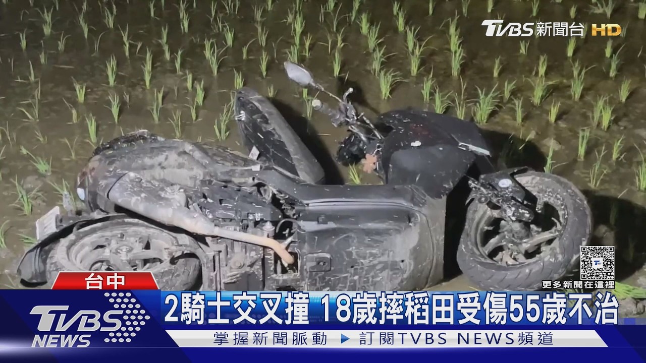 影音／龍井路口驚悚車禍！55歲騎士與18歲學生交叉撞1死1傷