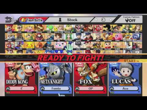 Smash Valley IV Wii U Doubles - Logic + Tension (Red) vs Ace + Femto (Blue) - Winner's Eighths