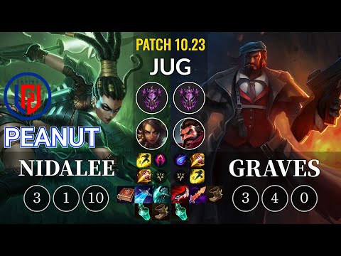 LGD Peanut Nidalee vs Graves Jungle - KR Patch 10.23