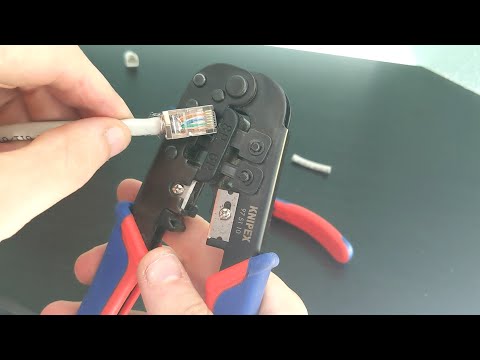 RJ45 Stecker richtig crimpen.  Cat5e ohne Einfädelhilfe. Tipps und Tricks.