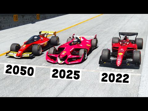 Ferrari F1 2022 vs Ferrari F1 2025 Concept vs Ferrari F1 2050 Concept - Monza