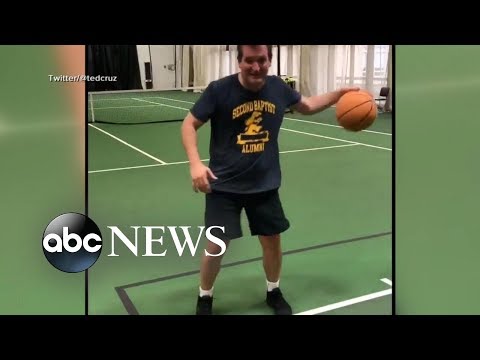 Here's Ted Cruz Practicing For His 1-On-1 Game Against Jimmy Kimmel