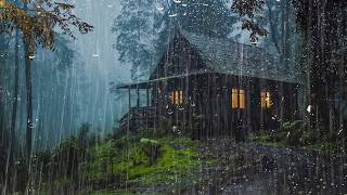 Rain on Roof for Deep Sleep 🌧️ Intense Rain & Thunderstorm Sounds to Calm Mind, Rest Peacefully