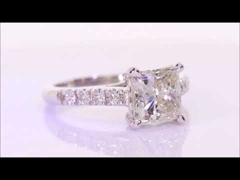 2.50 ctw Diamond Engagement Ring - Princess Cut I SI2 | BigDiamondsUSA