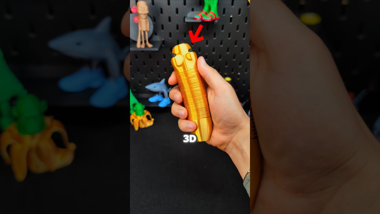 3D Printed GOLDEN Slinky Snake
