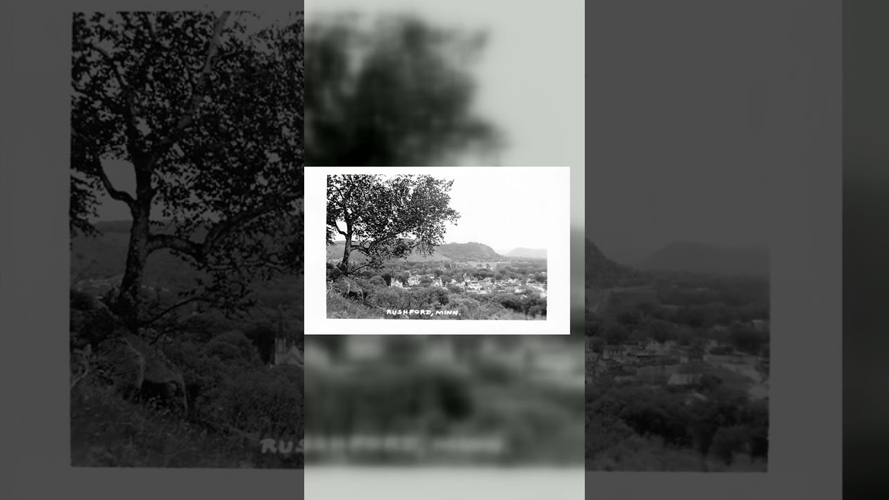 Frasher's Inc. RPPC Rushford, Minn. Scenic View, 1940s Video