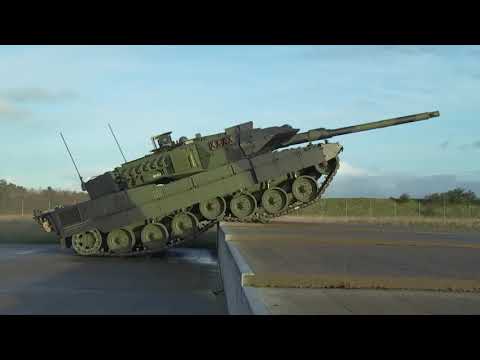 Danish Army's Leopard 2A7 during obstacle course live fire exercises