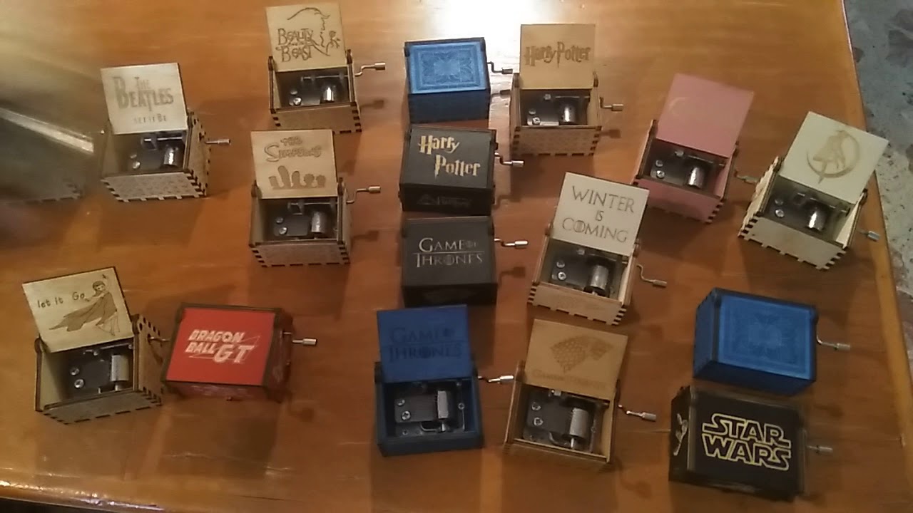 Cajitas musicales. Star Wars, Harry Potter, Sailor Moon, Game of Thrones etc.
