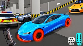 New Tesla Blue EV Car Parking in Building | 3D Driving Class 2025 | Best Android Car Gameplay