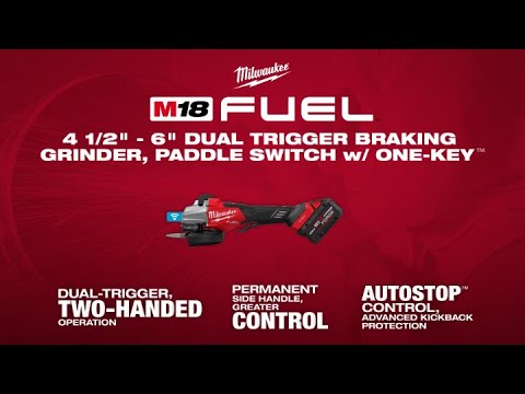 M18 FUEL™ 4 1/2" - 6" Dual Trigger Braking Grinder, Paddle Switch w/ ONE KEY™ | 3676