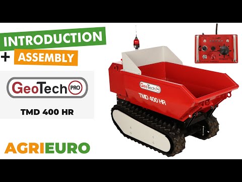 GeoTech-Pro TMD 400 HR wheelbarrow presentation and assembly - Battery and hydraulic tipping