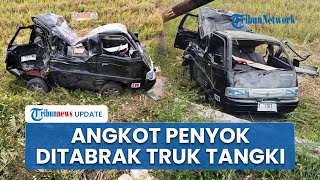Truk Tangki Tabrak Angkot di Toba Sumut: 1 Korban Tewas dan 10 Luka-Luka, Kendaraan Ringsek