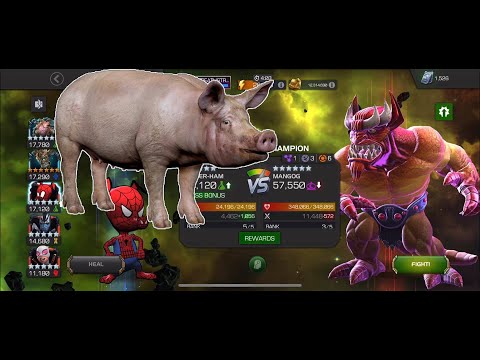 Spider-Ham trolls Cavalier Mangog Boss - Full Yellow Bar Solo - Marvel Contest of Champions