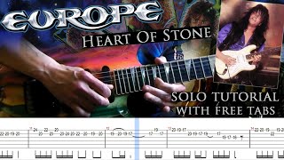 Europe - Heart of Stone guitar solo lesson (with tablatures and backing tracks)