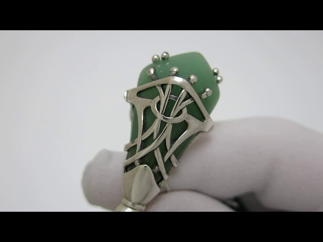 Серебряная ложка с авантюрином л41 Видеообзор